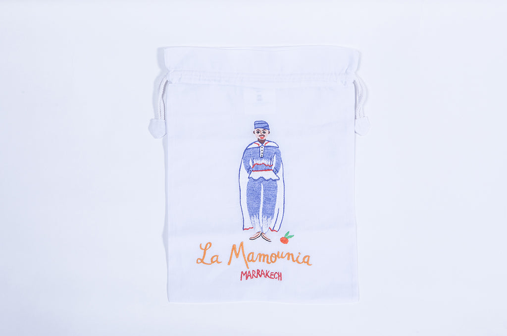 Cotton pouch embroidered 30 x 40 doorman