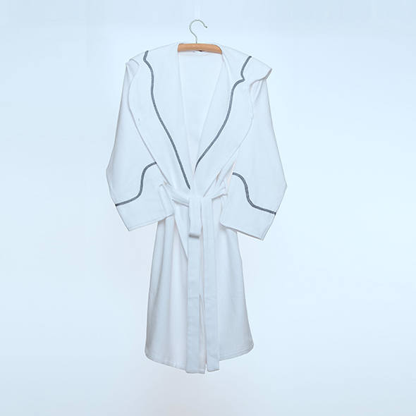 Sultan damask bathrobe dfira - Dark gray