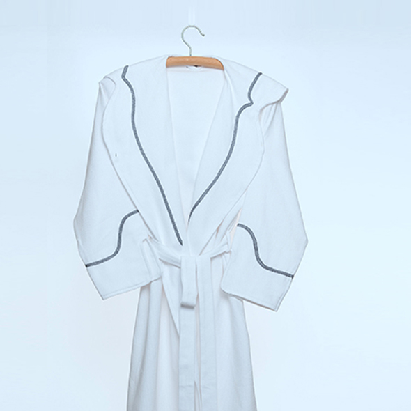 Sultan damask bathrobe dfira - Dark gray