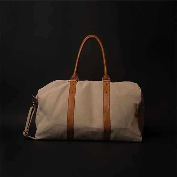 48h cotton and orange leather bag